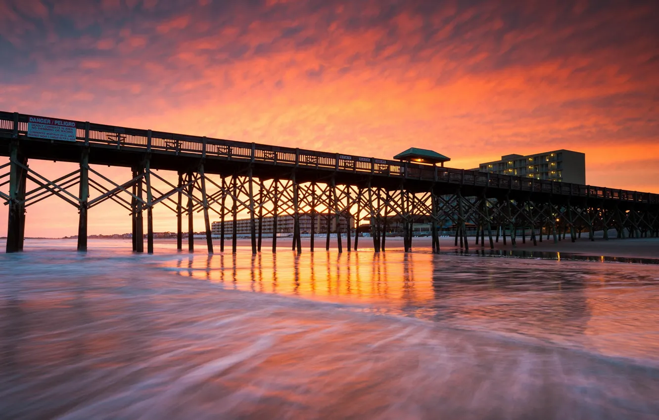 Photo wallpaper United States, South Carolina, Folly Beach in Charleston