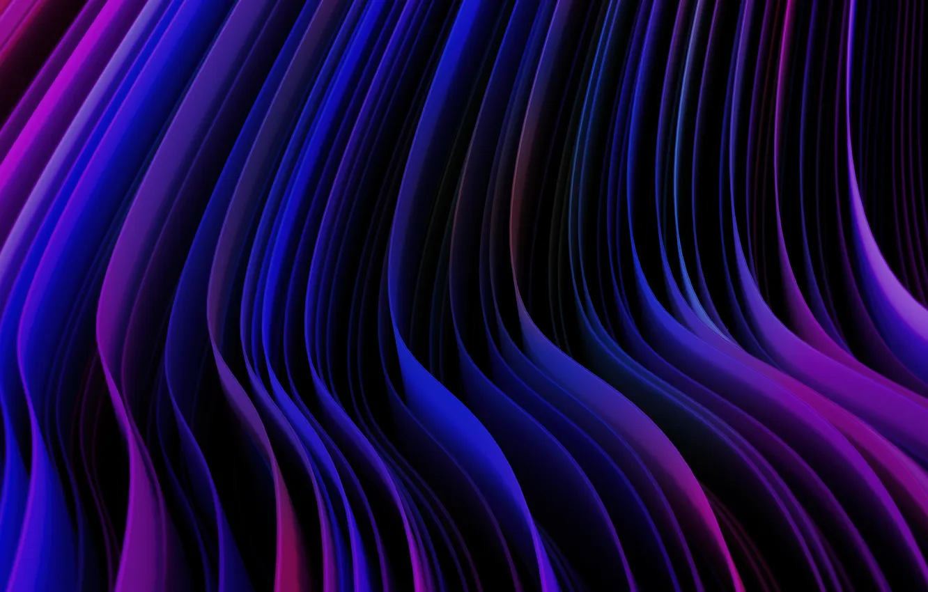 Photo wallpaper abstract, Neon, purple, Abstract Waves, Purple aesthetic, Dark theme