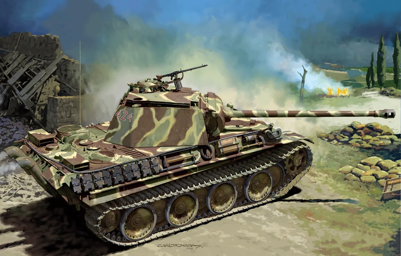 Photo wallpaper Panther, Panther, Tank weapon, Armor, Pz. V ausf. G Panther