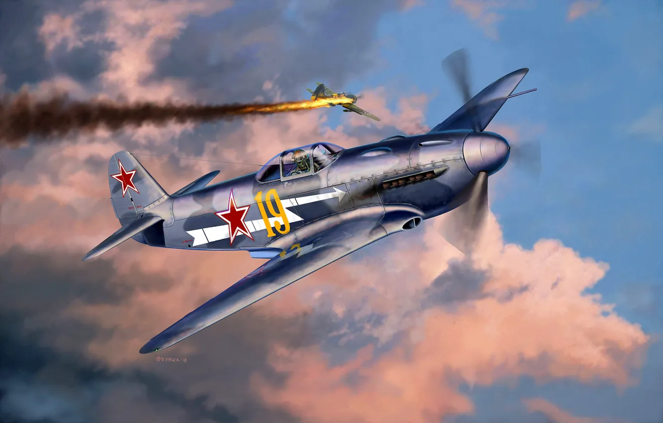 Photo wallpaper Soviet fighter, The Yak-3, THE RED ARMY AIR FORCE, during the Second World war, 1x20 …
