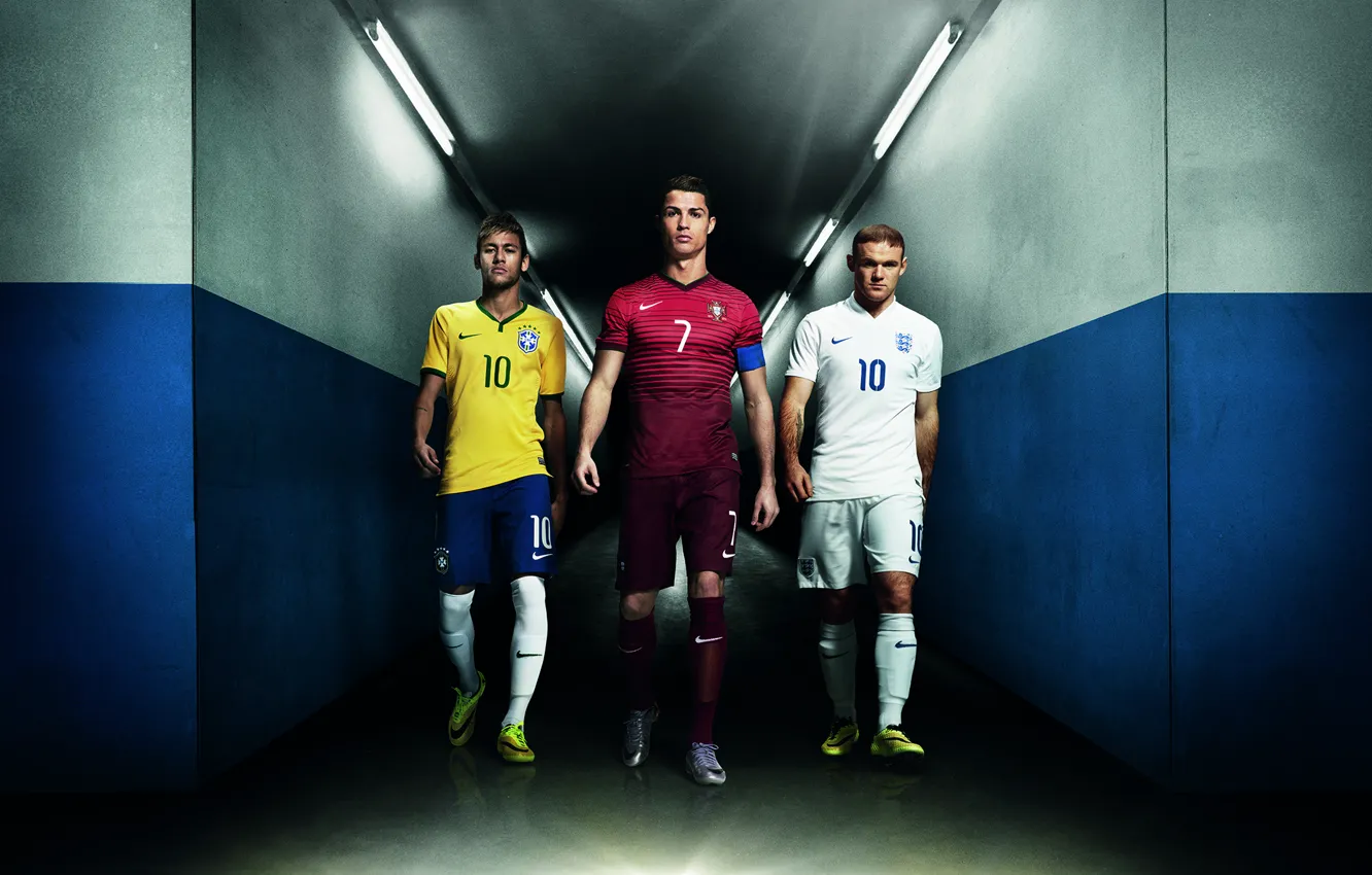 Photo wallpaper England, Sport, Star, Football, Portugal, Form, Brazil, Wayne Rooney