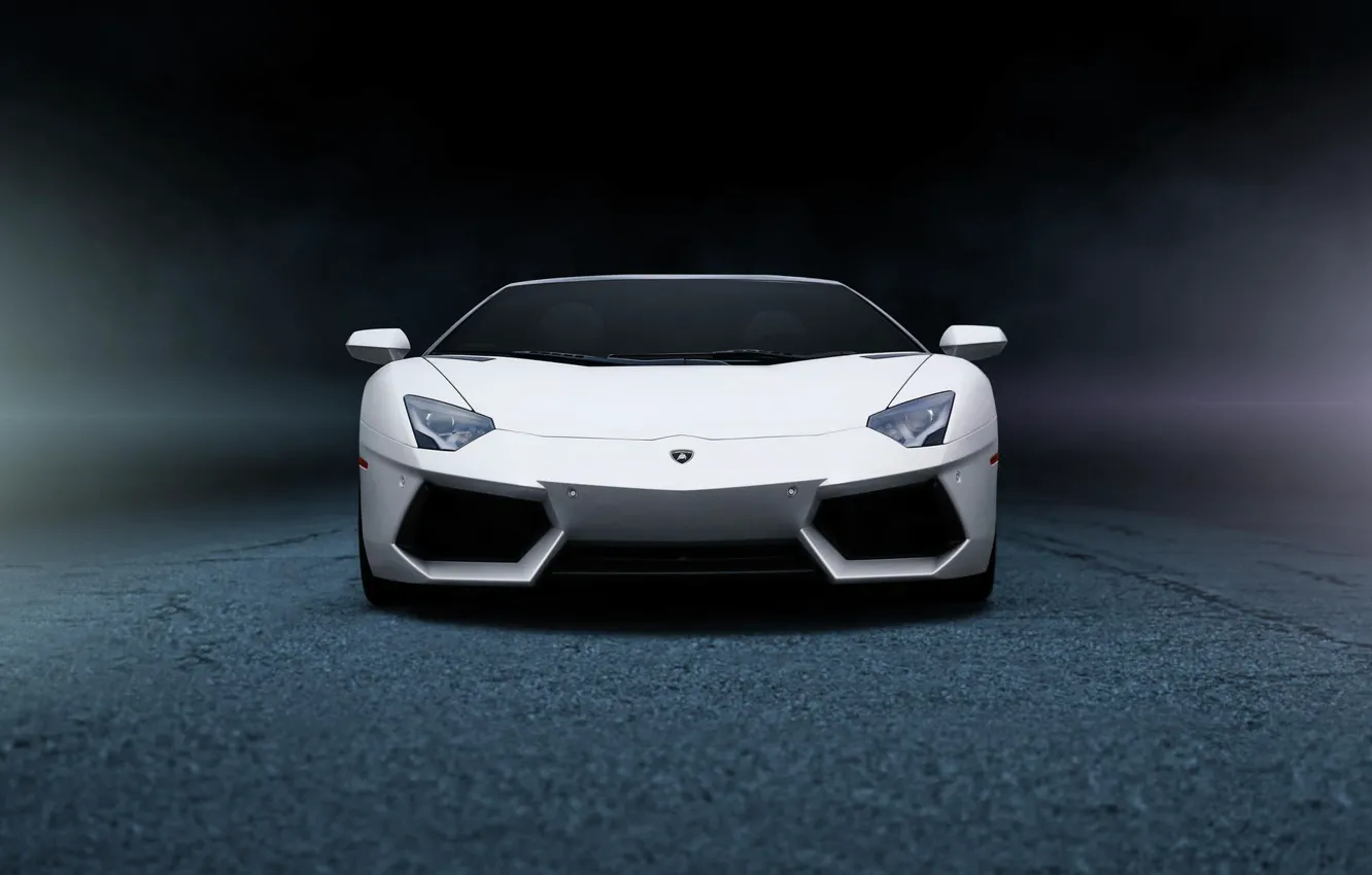 Photo wallpaper white, Lamborghini, before, white, Lamborghini, front, LP700-4, Aventador
