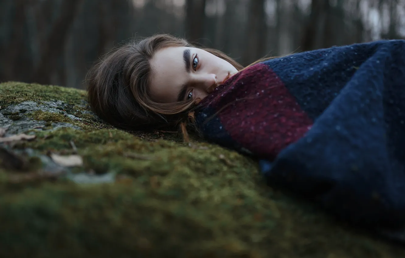 Photo wallpaper girl, face, pose, hair, portrait, lies, Aleks Five