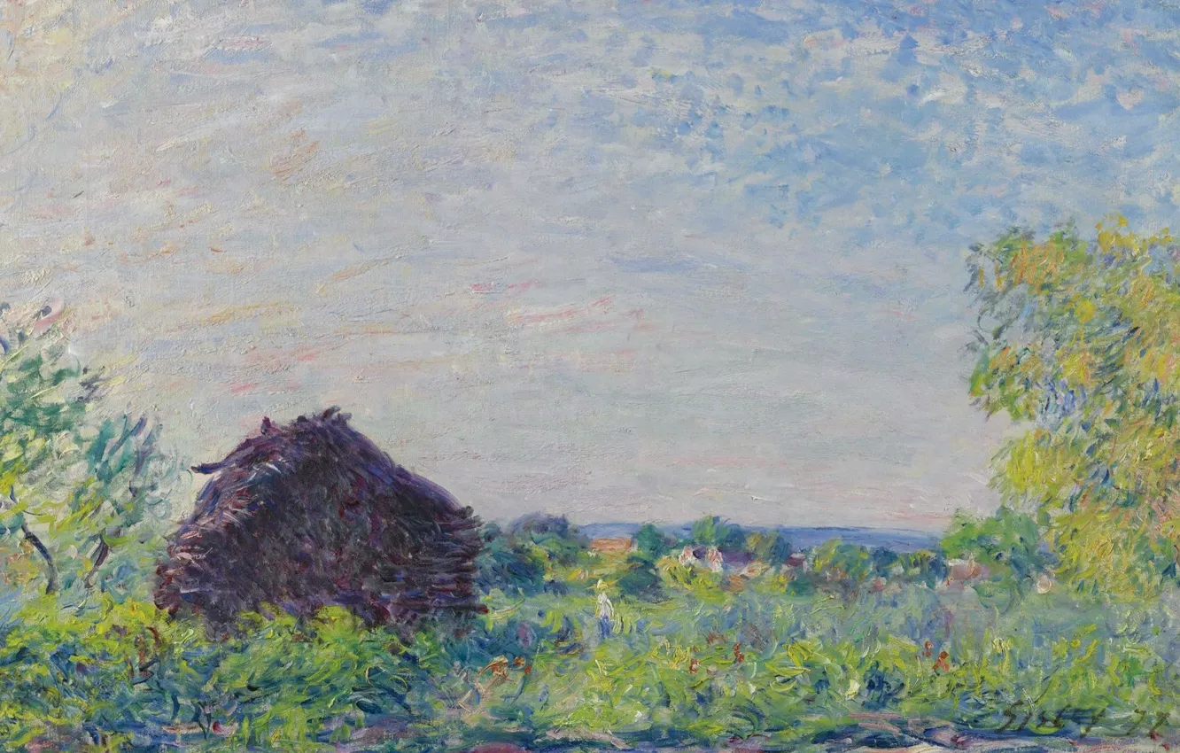 Photo wallpaper picture, Alfred Sisley, Alfred Sisley, Landscape with Wood