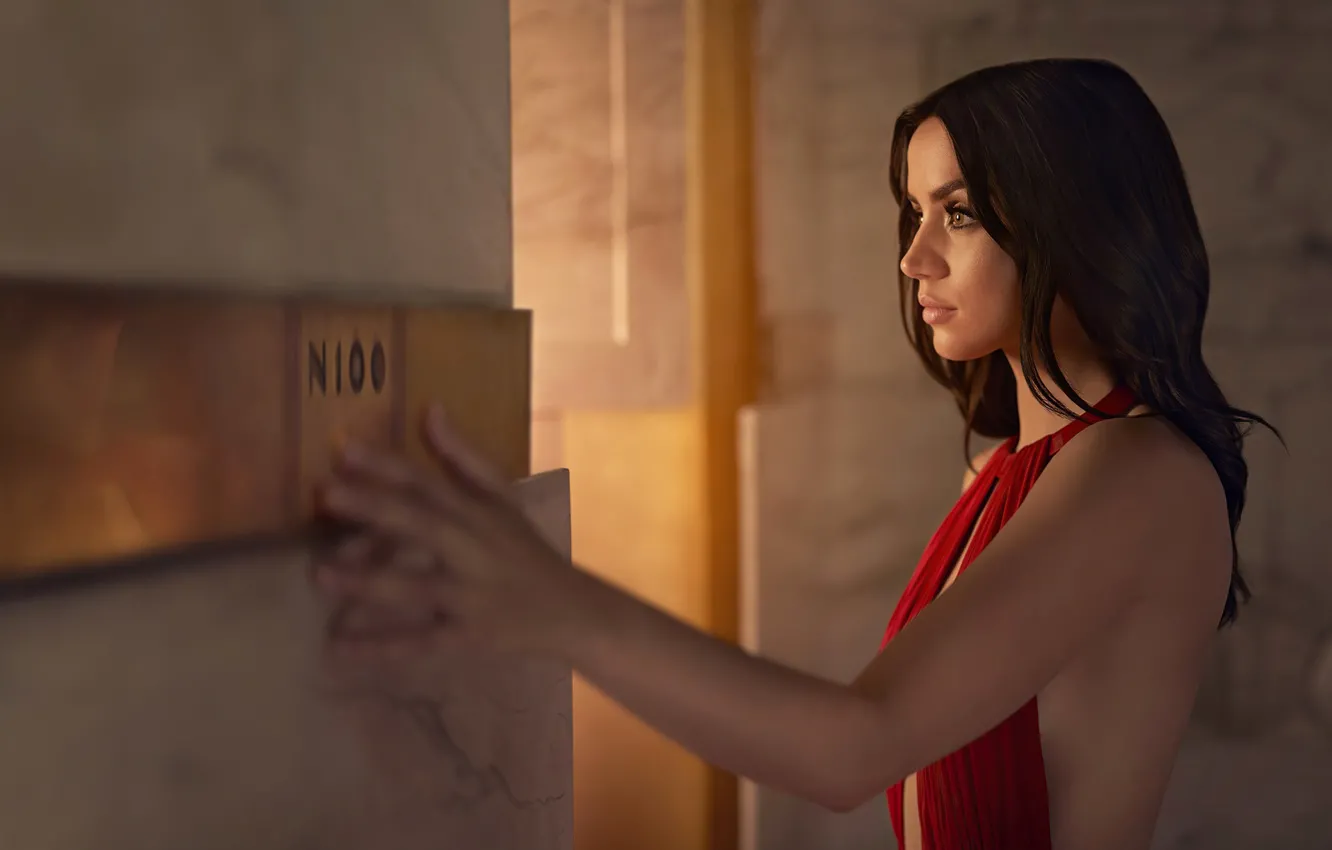 Photo wallpaper girl, pose, brunette, beauty, Ana de Armas