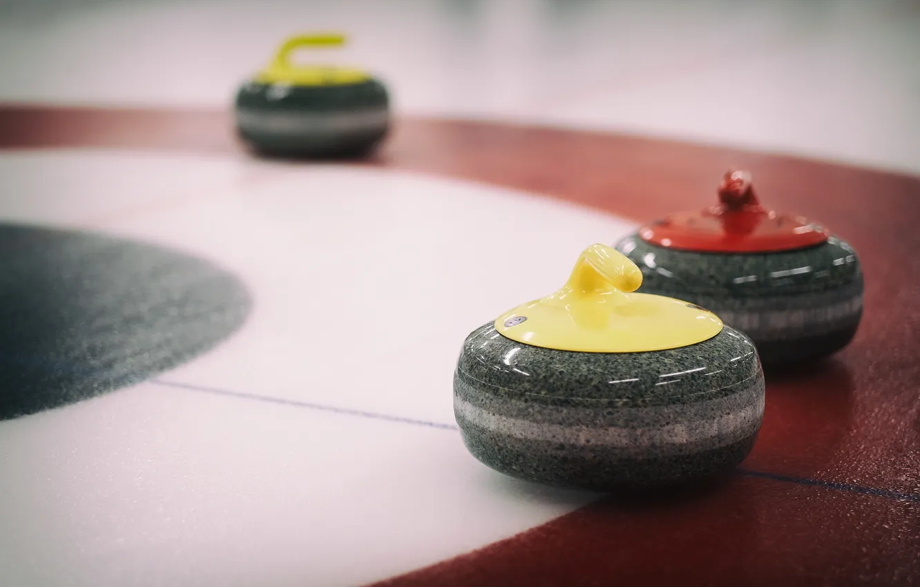 Photo wallpaper sport, ice, rocks, Curling