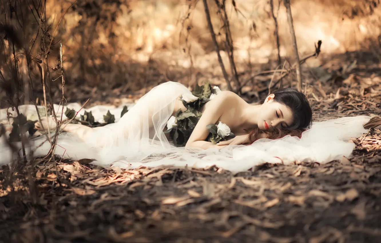 Photo wallpaper girl, pose, background