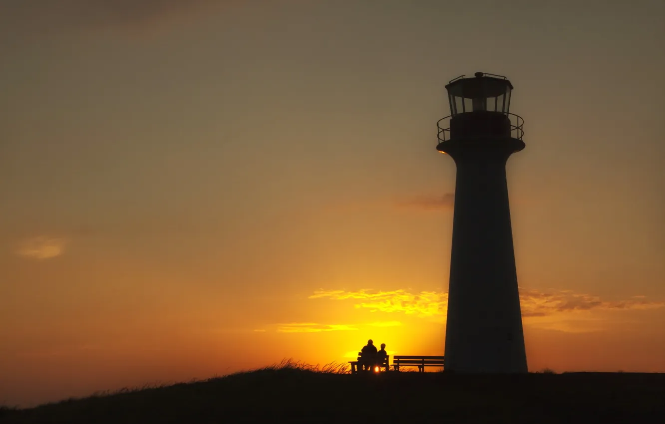 Photo wallpaper sunset, lighthouse, Ritual at Dusk