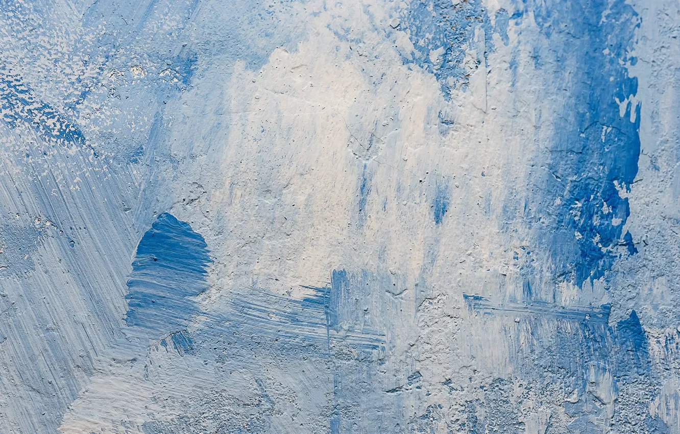 Photo wallpaper winter, paint, paint, ice, texture, spatula, blue background, strokes