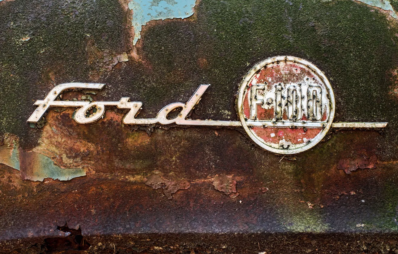 Photo wallpaper macro, sign, Ford