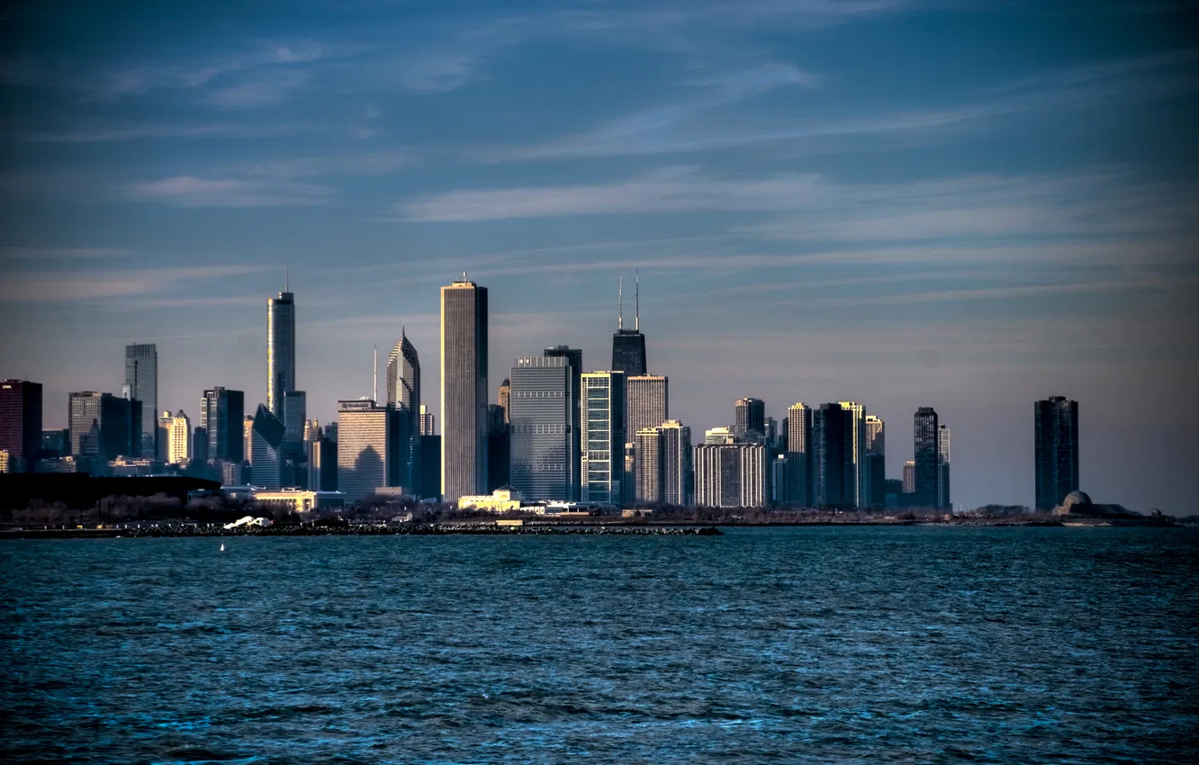 Photo wallpaper city, Chicago, USA, USA, neboskreby, Chicago, Illinois, America
