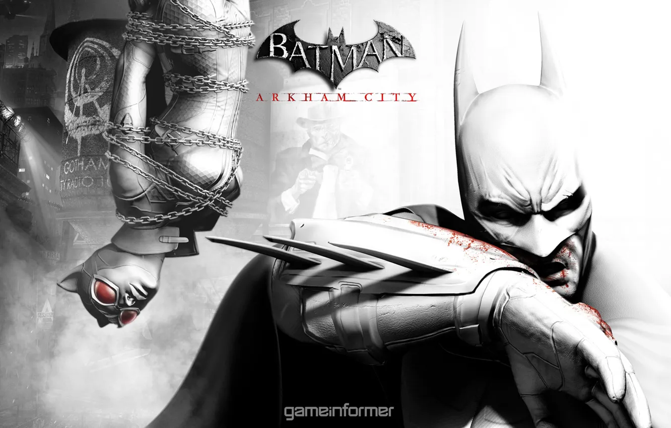 Photo wallpaper the game, Batman, Batman: Arkham City, Arkham, GAME INFORMER, Cat woman