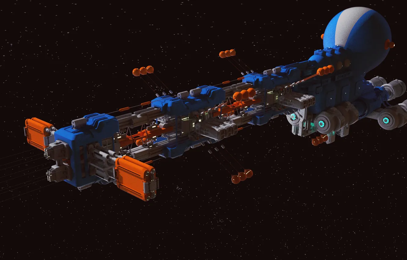 Photo wallpaper stars, transport, spaceship, Long Ears Cargo Ship