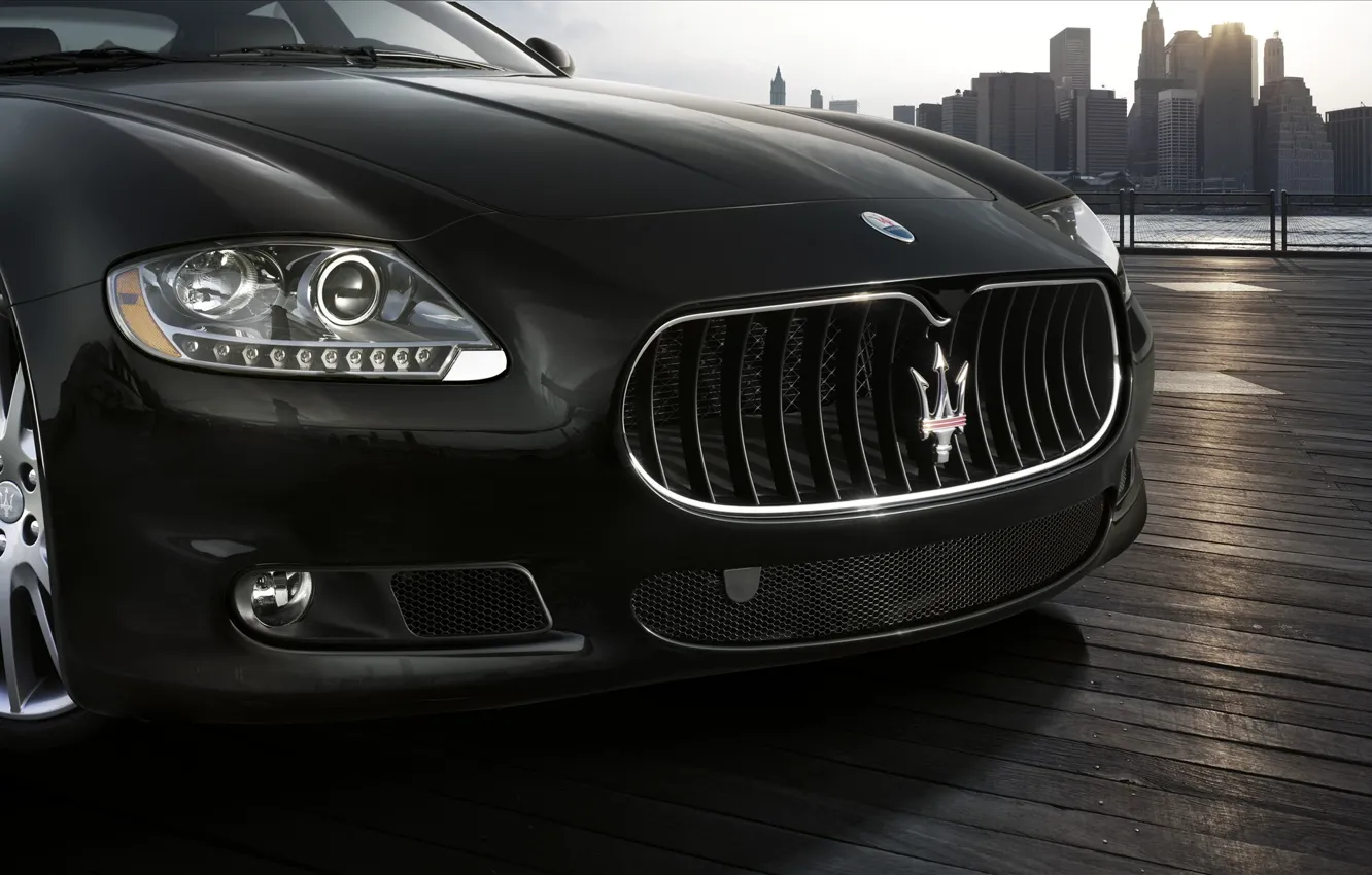 Photo wallpaper Maserati, logo, grille, Maserati