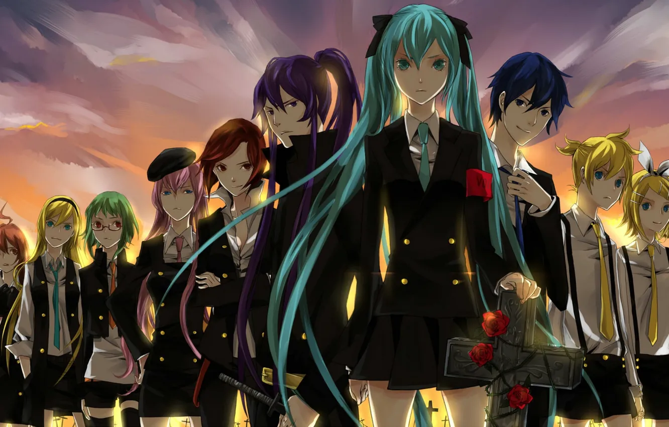 Photo wallpaper vocaloid, hatsune miku, Meiko, Vocaloid, Lily, kaito, len kagamine, rin kagamine