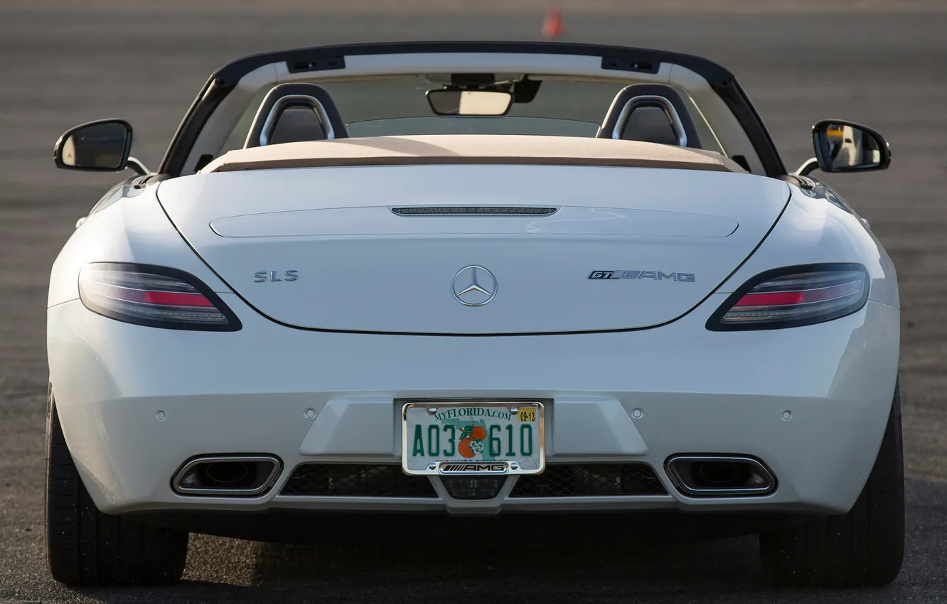 Photo wallpaper machine, Roadster, Mercedes-Benz, Roadster, AMG, SLS, back