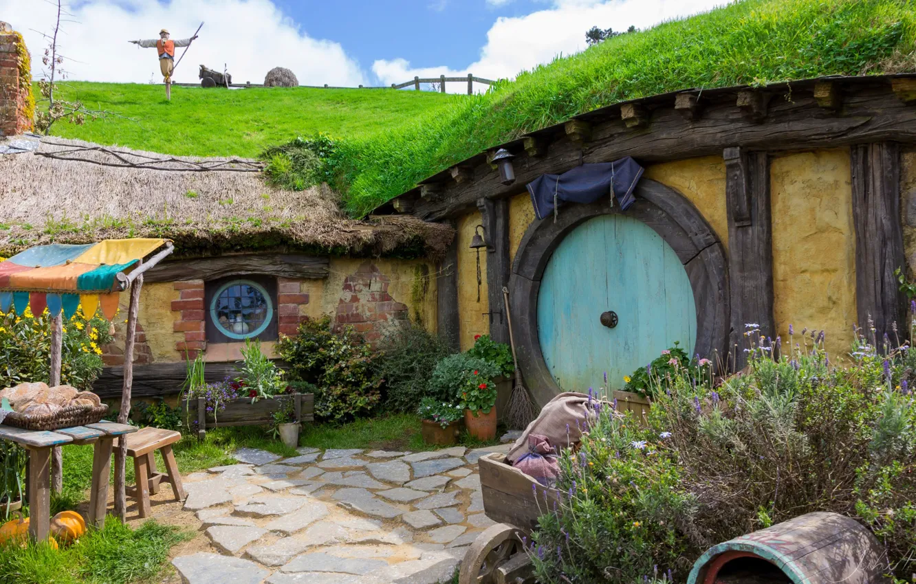 Photo wallpaper home, New Zealand, Hobbit Hole