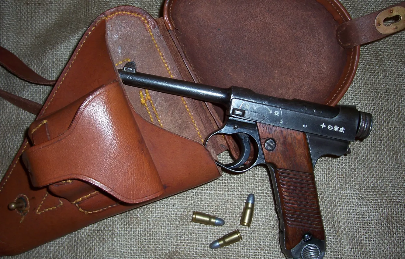 Photo wallpaper gun, weapons, Japanese, self-loading, Type 14, Nambu