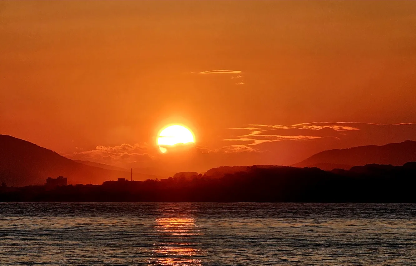 Photo wallpaper sea, nature, sunset