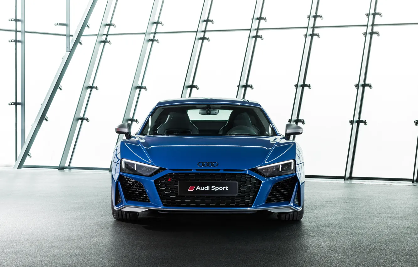Photo wallpaper Audi R8, front view, V10, 2019