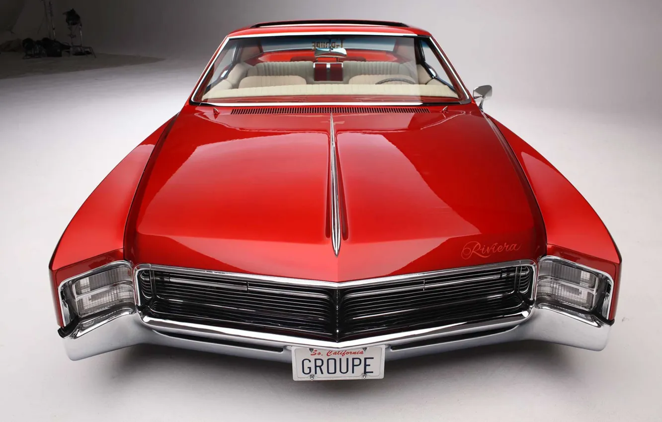 Photo wallpaper Red, Car, Old, Riviera, Buick