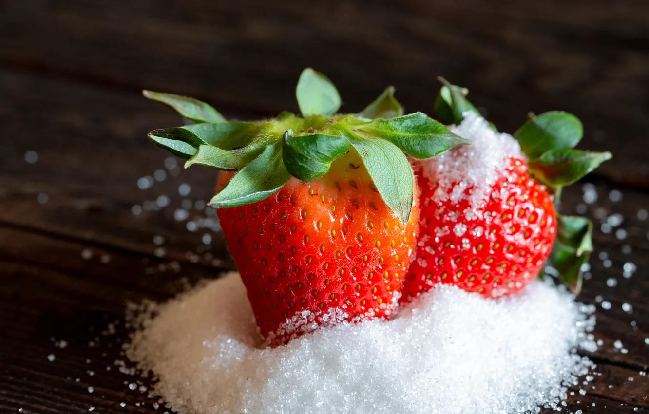 Photo wallpaper berries, strawberry, sugar