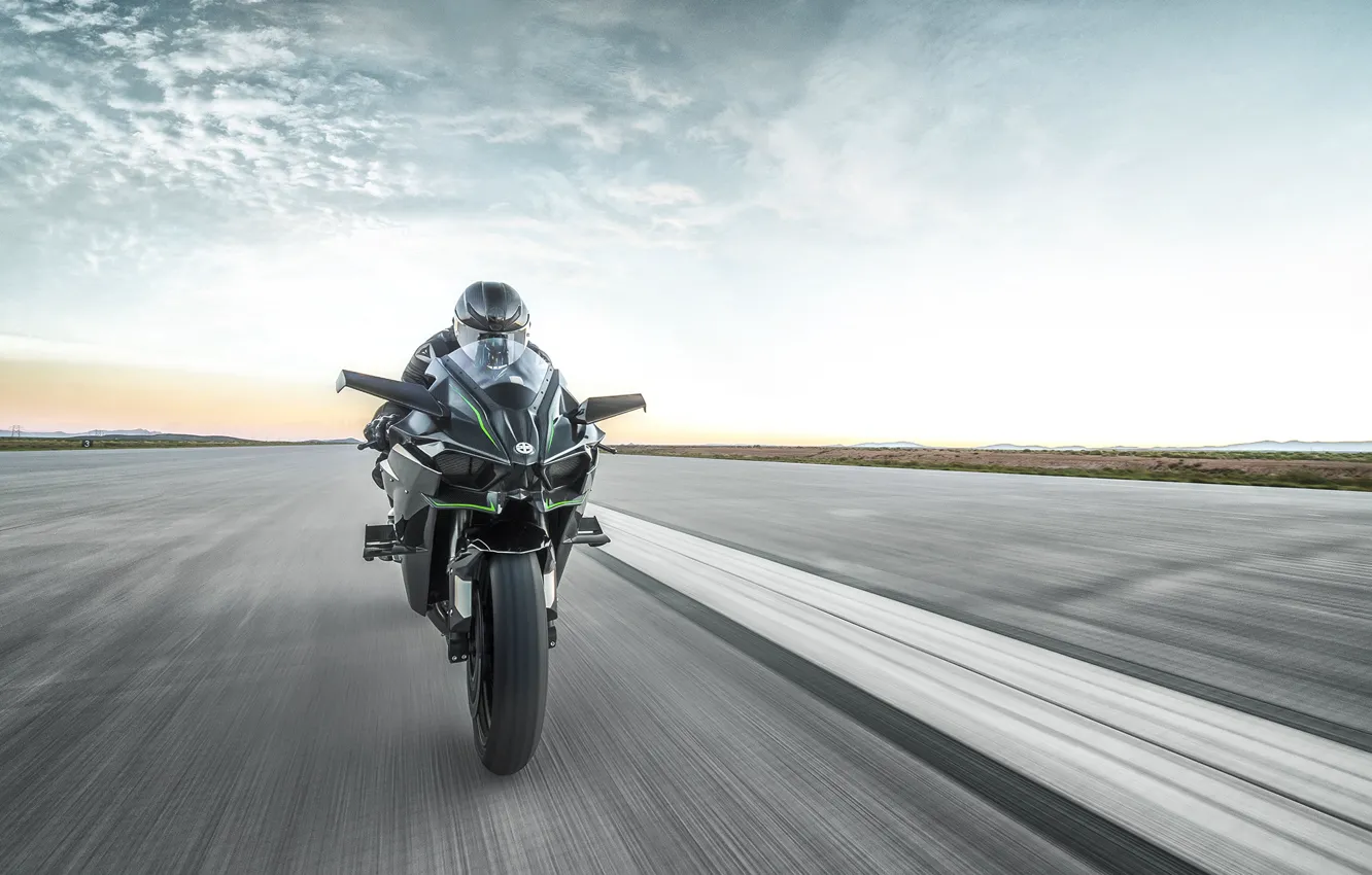 Photo wallpaper Kawasaki, moto, bike, power, motorcycle, speed, ninja, Track