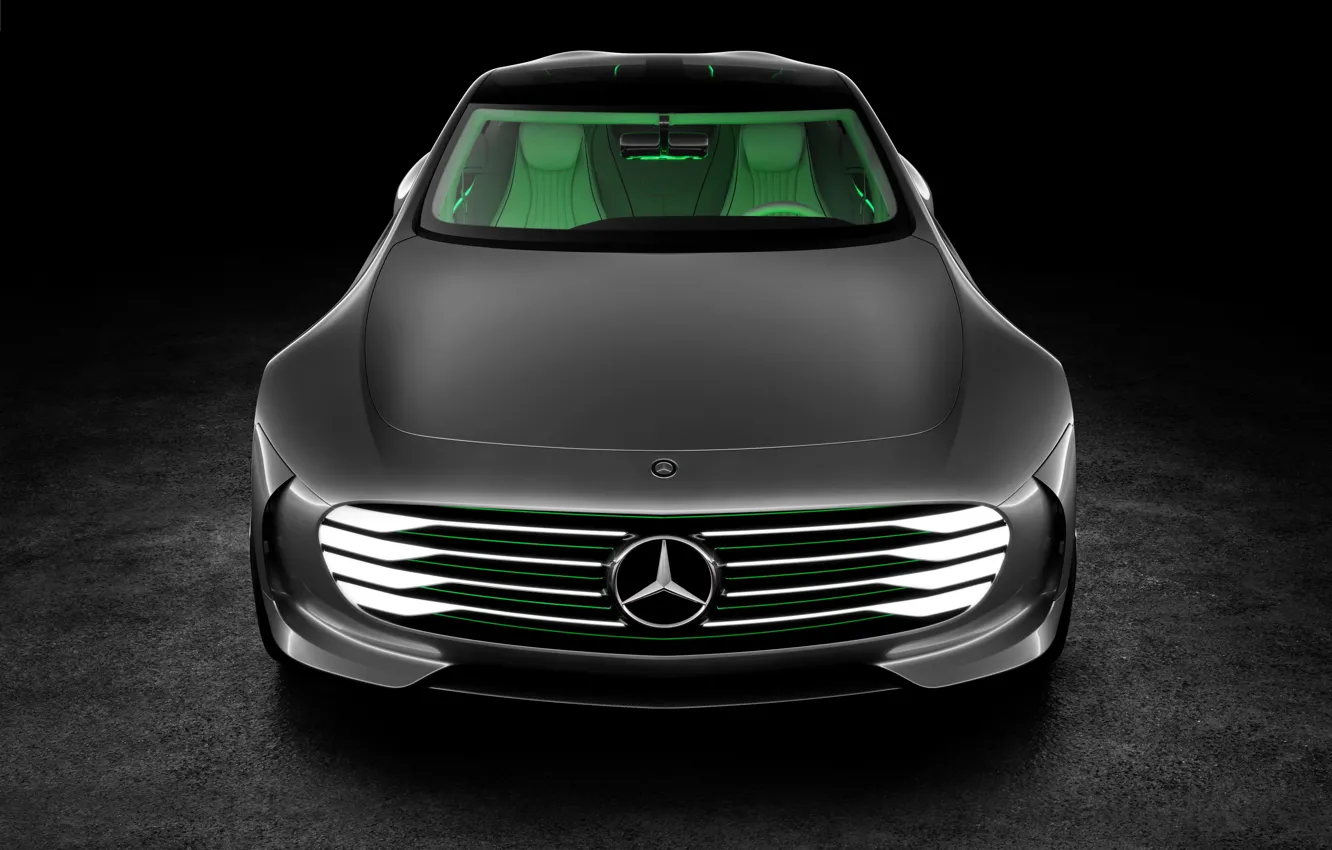 Photo wallpaper Mercedes-Benz, front view, 2015, Intelligent Aerodynamic Automobile, Concept IAA