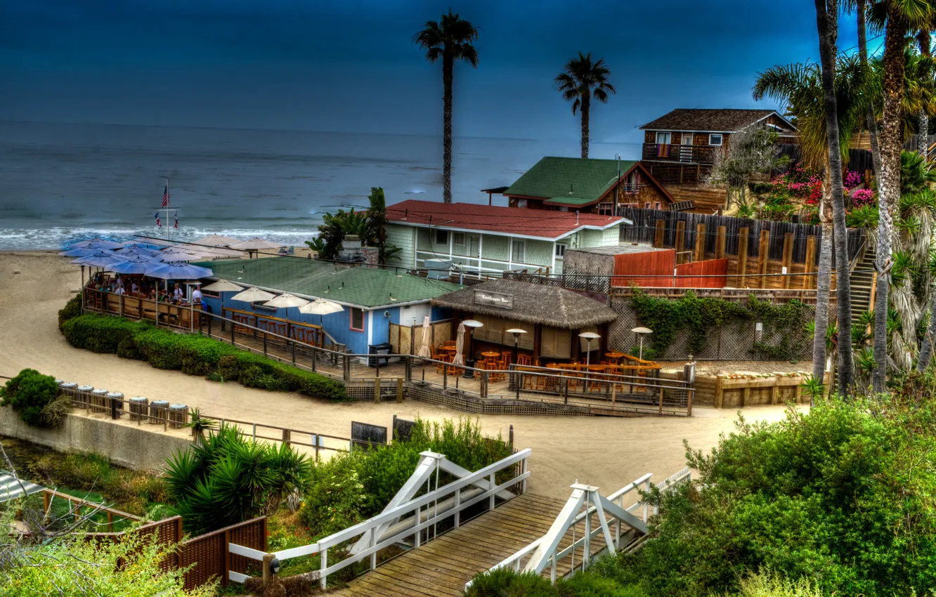 Photo wallpaper sea, beach, HDR, home, CA, USA, Newport Beach