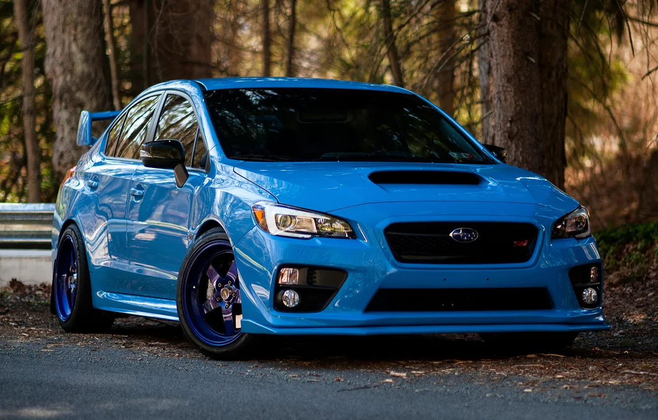 Photo wallpaper WRX, Blue, STI, Subsru