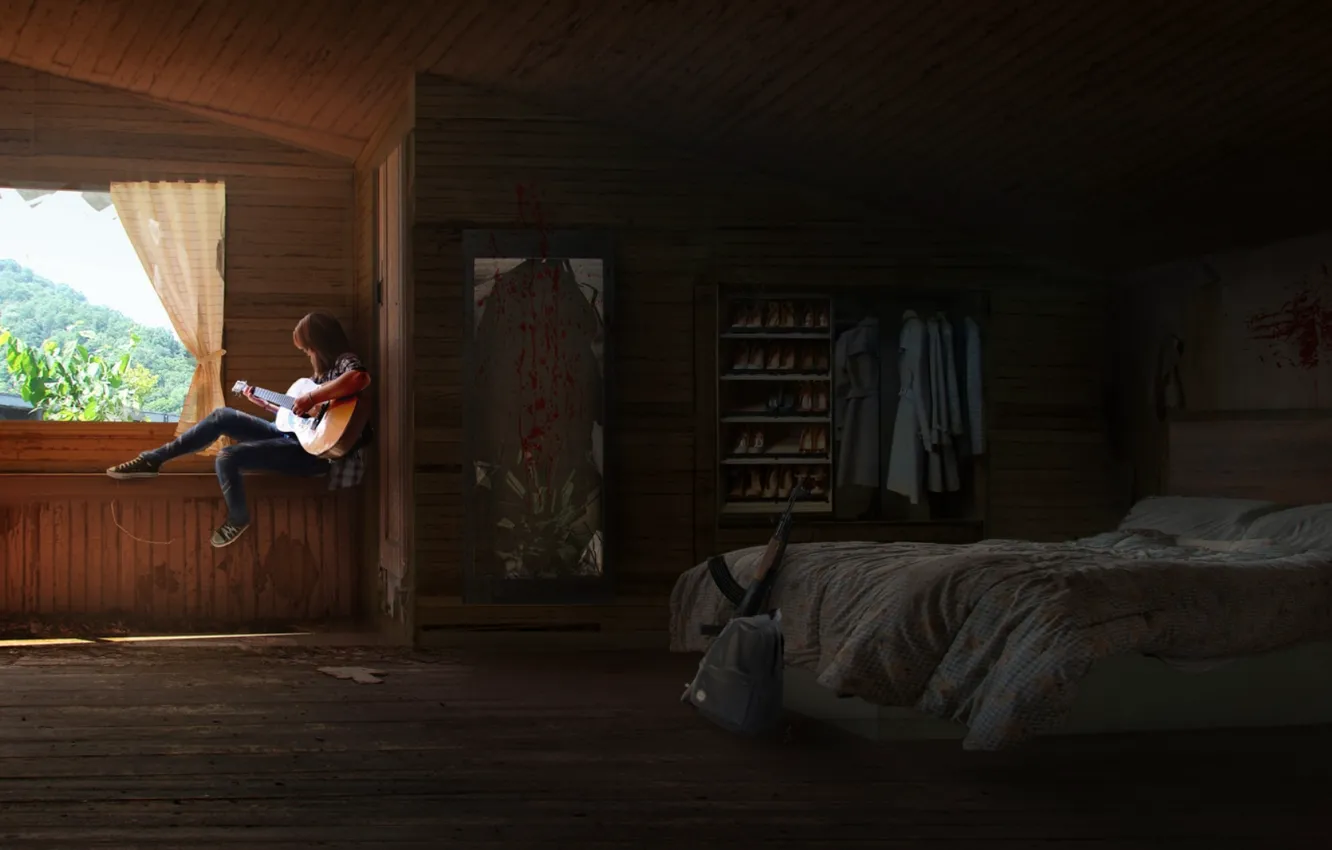 Photo wallpaper Ellie, Art, Game, Concept Art, The Last of Us, Naughty Dog, Ellie, Sony Computer Entertainment