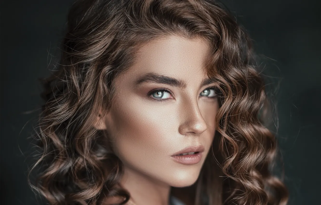 Photo wallpaper look, girl, face, hair, portrait, gentle, beautiful, Pagani Ali