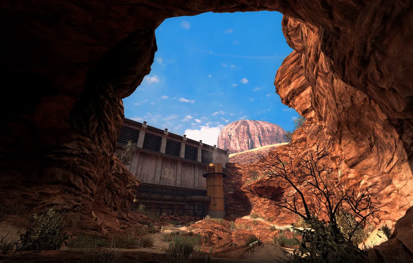 Photo wallpaper Half-Life, desert, CGI, Valve Corporation, Source, Black Mesa, Facility