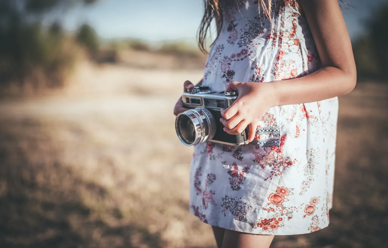 Photo wallpaper girl, background, camera