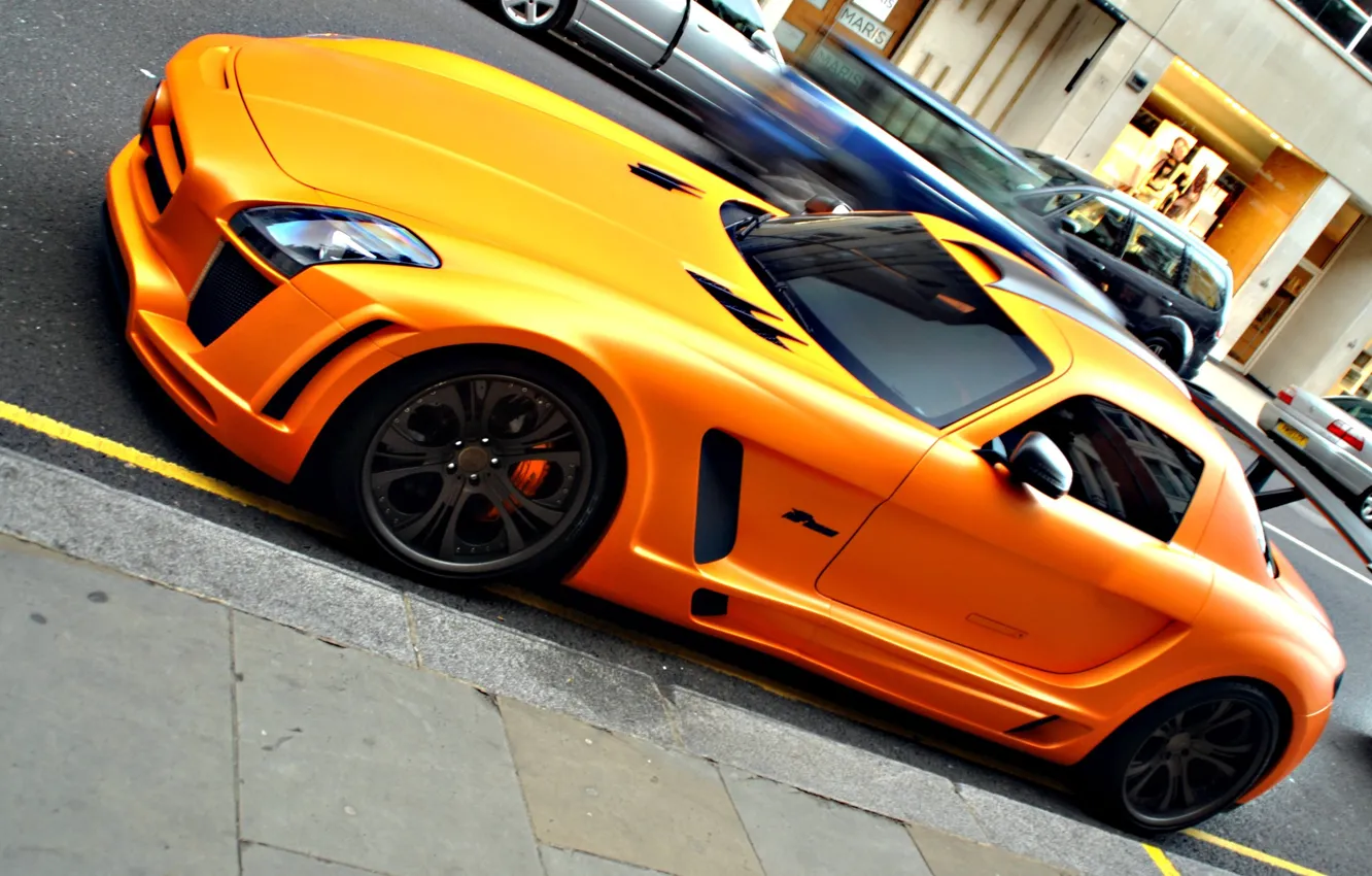 Photo wallpaper road, tuning, mercedes, FAB Design SLS