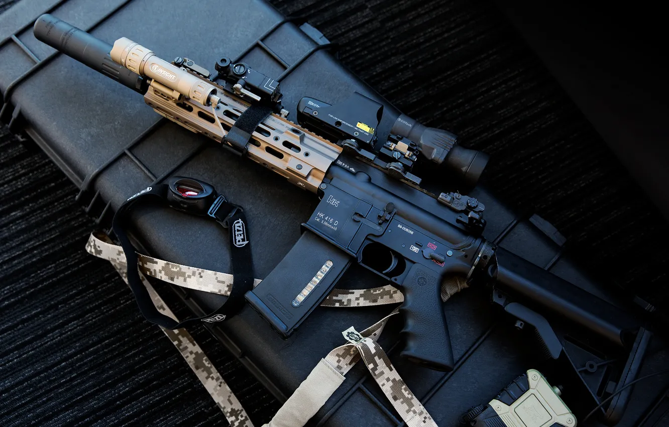 Photo wallpaper weapons, machine, HK416, Heckler &ampamp; Koch