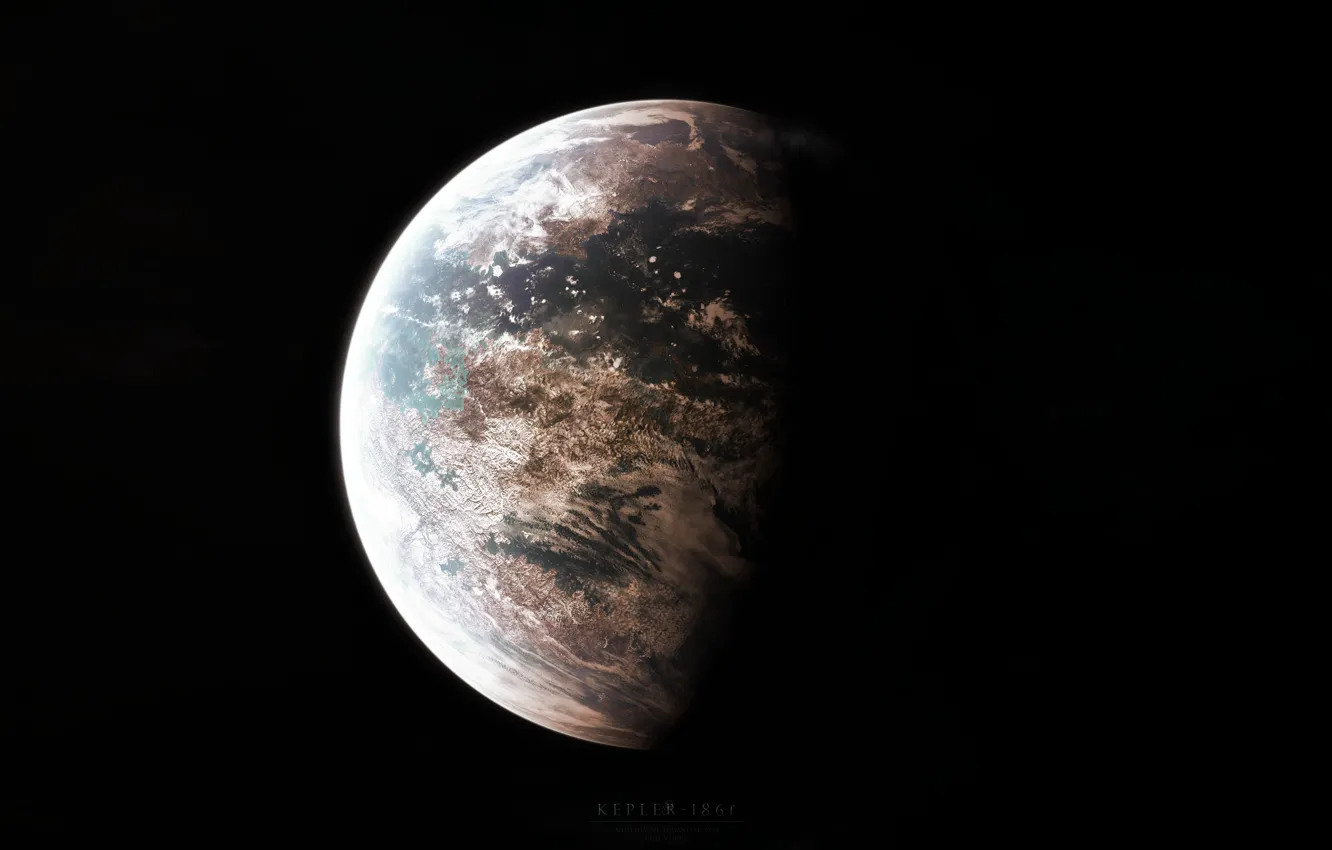 Photo wallpaper the atmosphere, oceans, exoplanet, Kepler-186 f