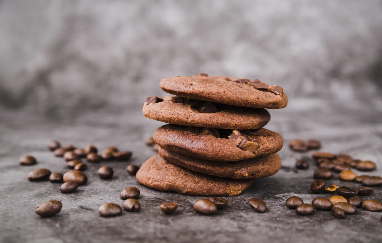 Photo wallpaper cookies, cakes, beans, coffee, cookies, Roman Dbree