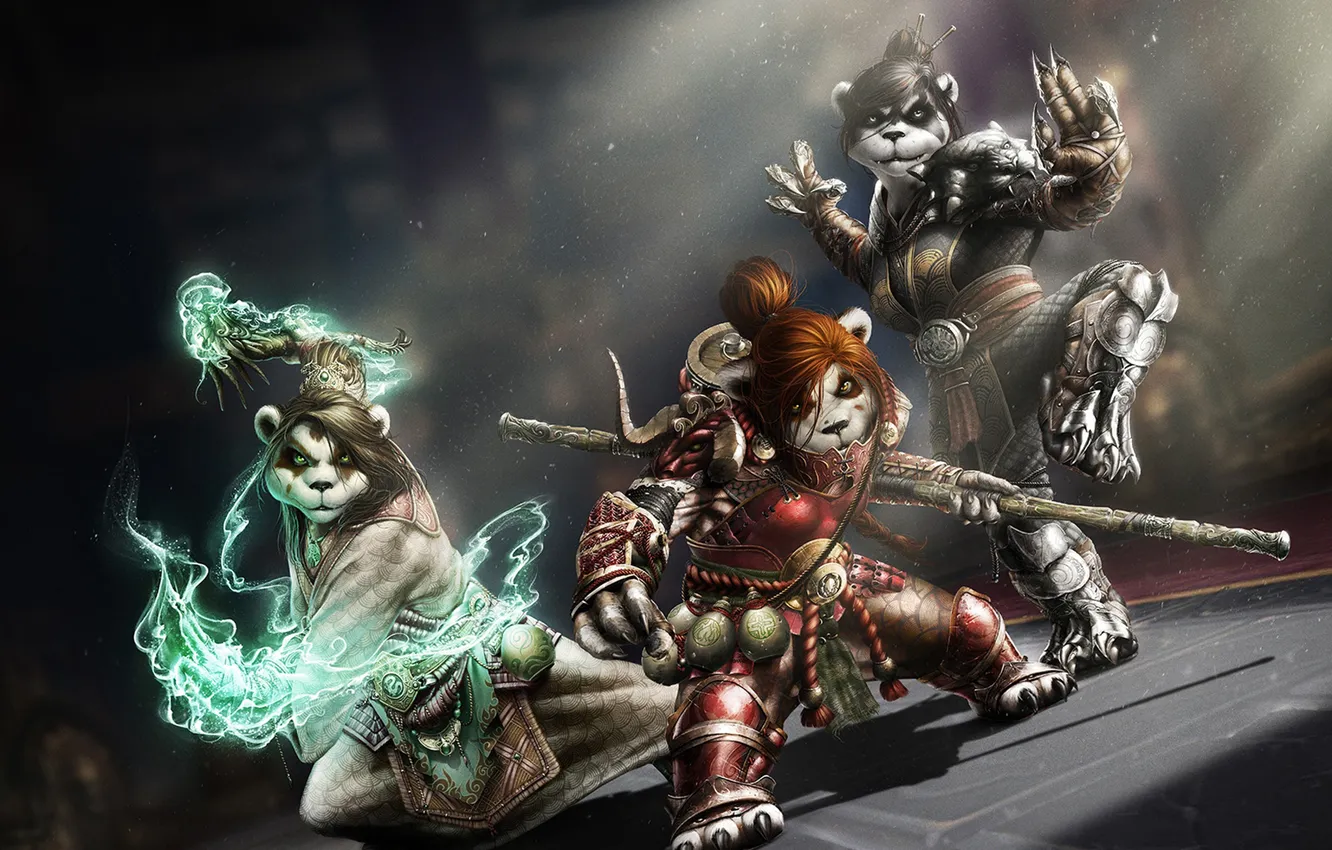 Photo wallpaper World of Warcraft, Blizzard, warcraft, panda, World of Warcraft: Mists of Pandaria