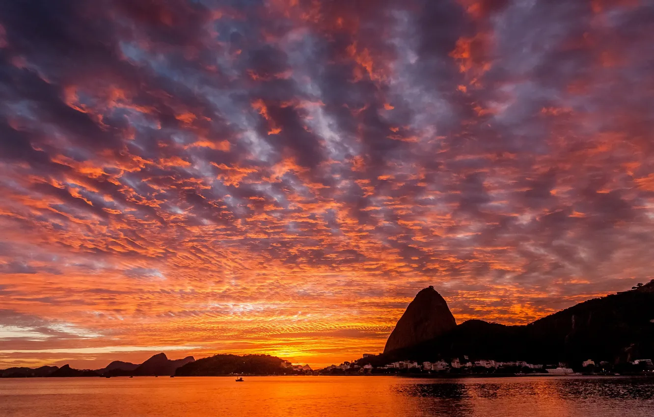 Photo wallpaper beach, sunset, Brazil, Rio de Janeiro