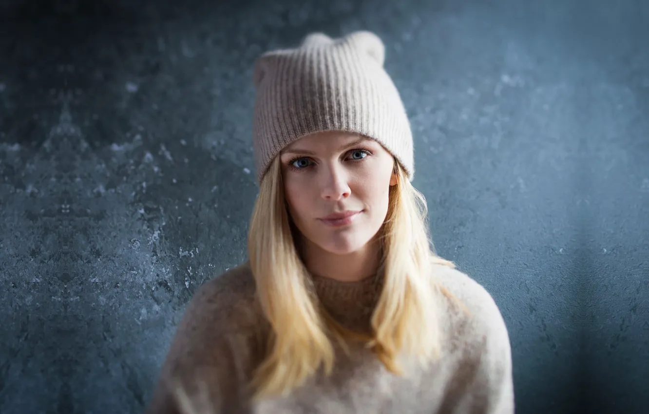 Photo wallpaper girl, hat, smile, Brooklyn Decker, model, look, blonde