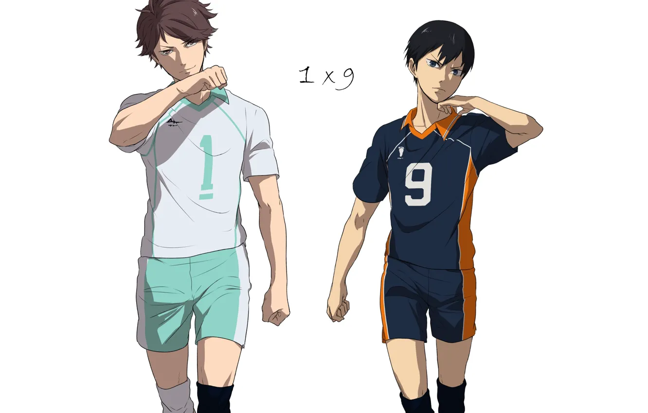 Photo wallpaper anime, art, guy, volleyball, haikyuu!!, Kageyama, Tobio, Oikawa Toora