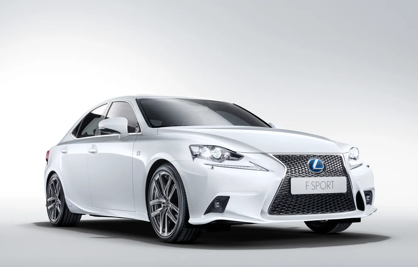 Photo wallpaper car, machine, Lexus, white, the front, F-Sport, IS 300h