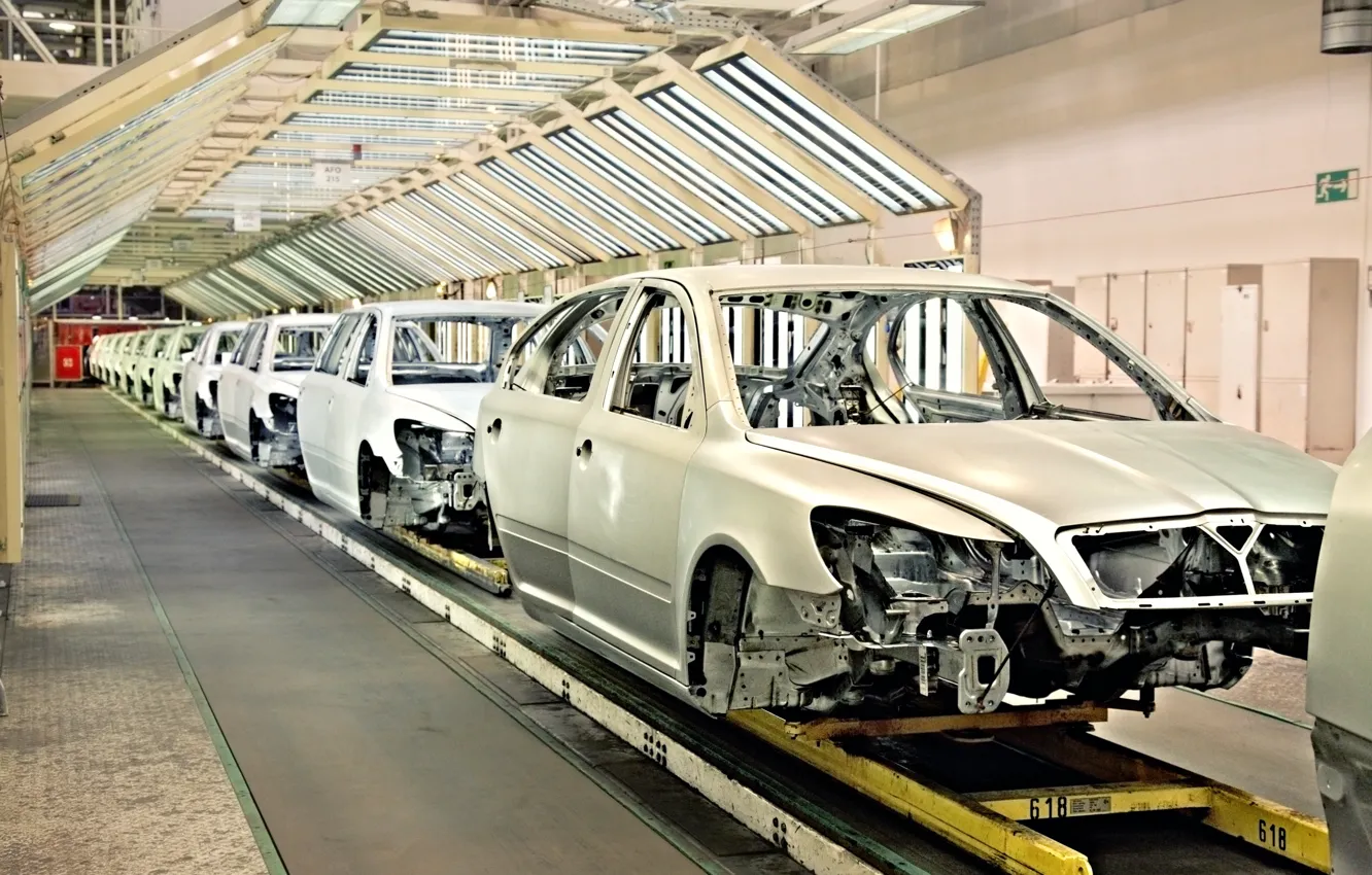 Photo wallpaper Vehicles, manufactures, assembly line