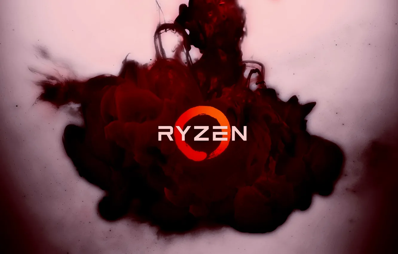 Photo wallpaper red, background, clot, logo, corn, AMD, Ryazan, RYZEN
