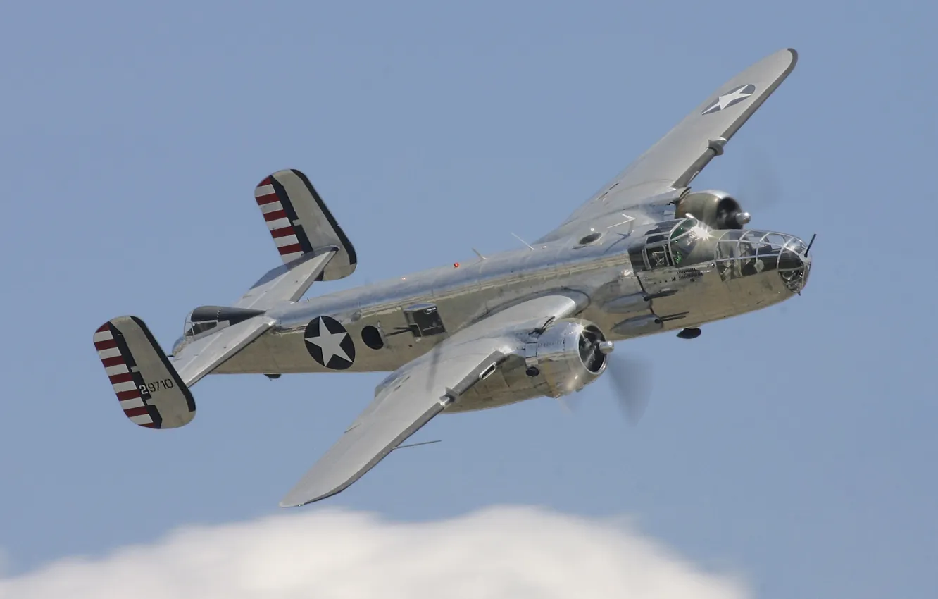 Photo wallpaper bomber, American, twin-engine, average, Mitchell, B-25