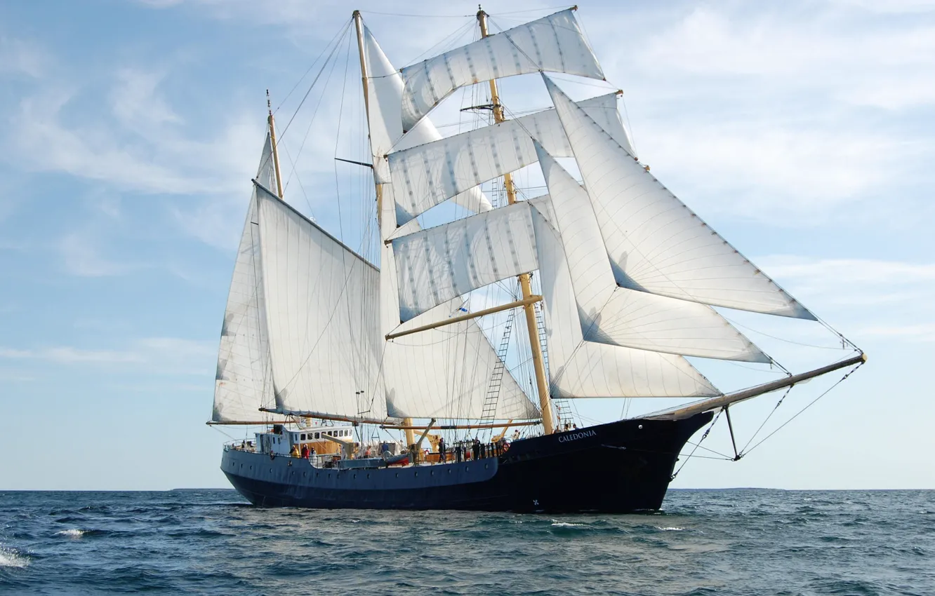 Photo wallpaper sea, ship, sails, Colonial Ship, Caledonia