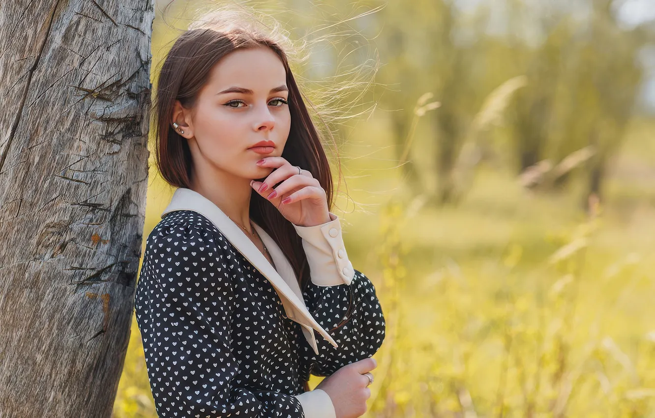 Photo wallpaper look, girl, face, pose, photo, model, fee, makeup