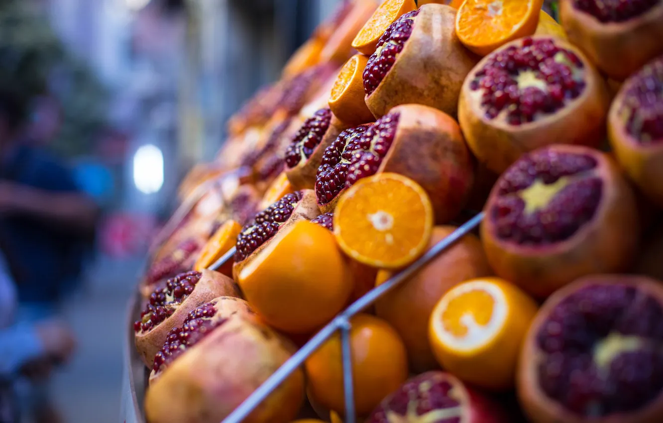 Photo wallpaper oranges, fruit, Istanbul, Turkey, grenades