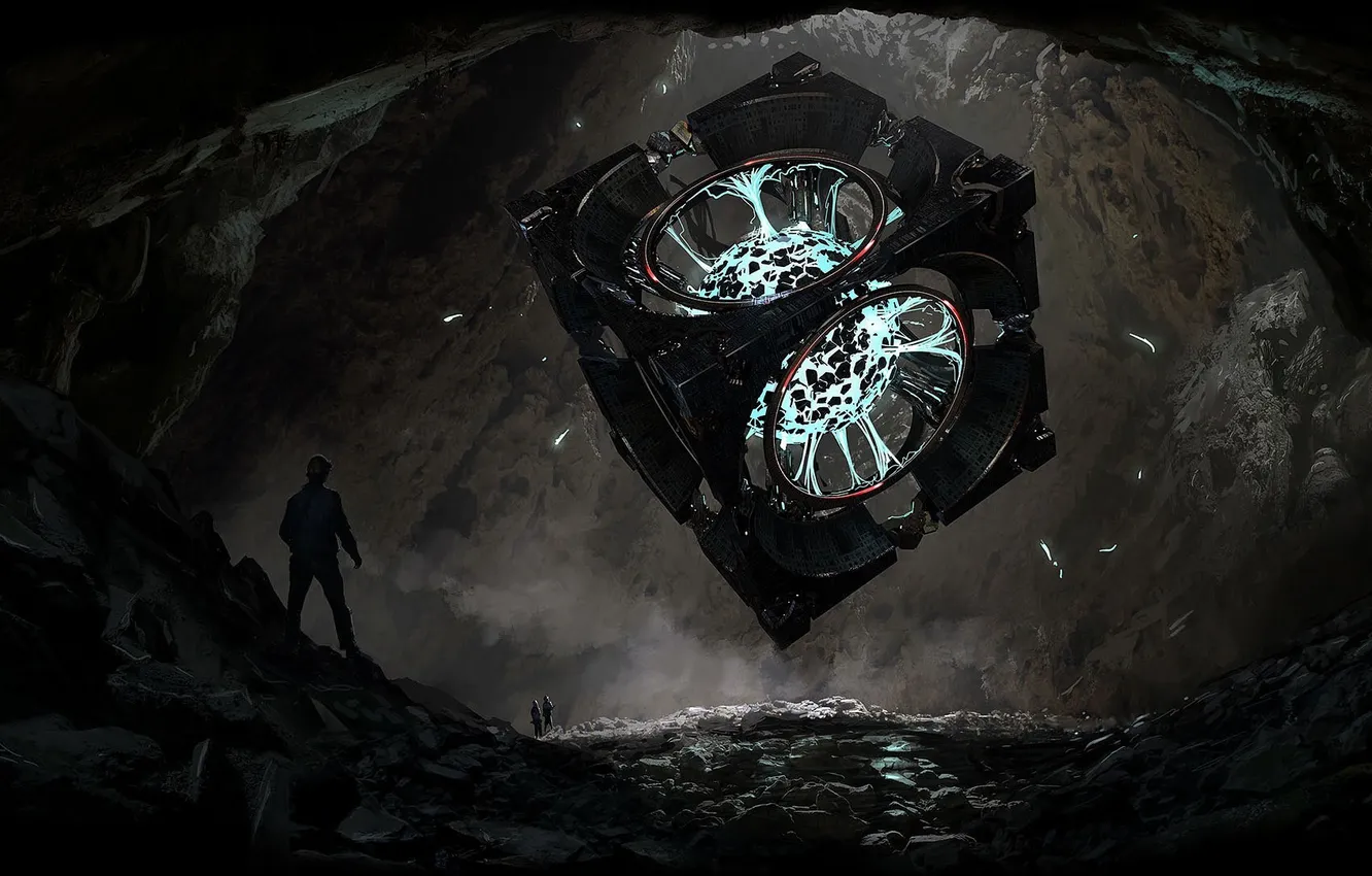 Photo wallpaper cave, cube, Unknown